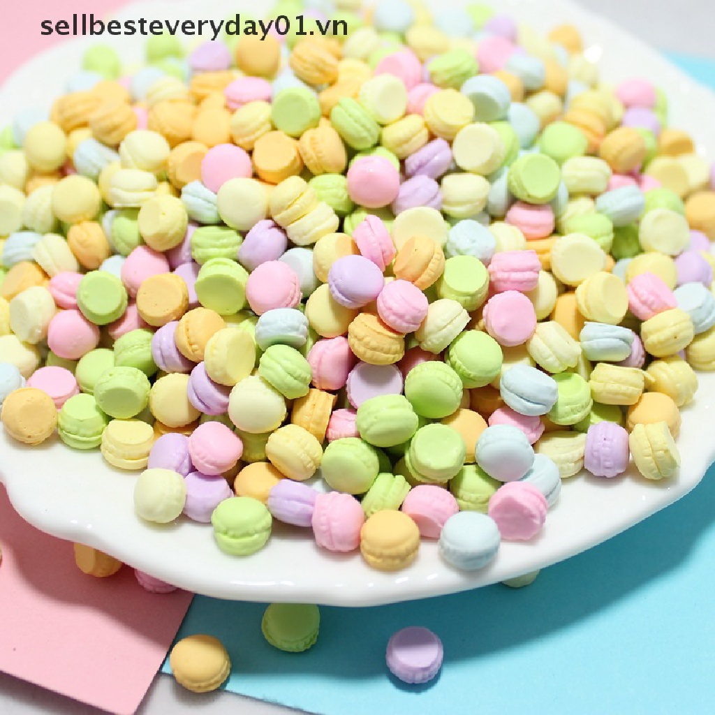 Set 12 mô hình bánh macaron mini tỉ lệ 1:12 đáng yêu dành cho trang trí nhà búp bê
