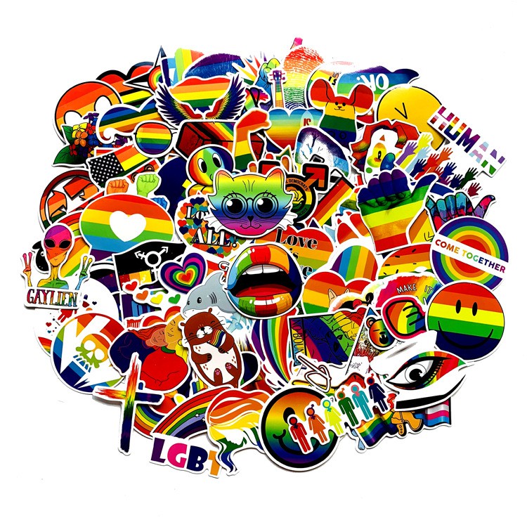 Bộ Sticker dán cao cấp chủ đề CẦU VỒNG LGBT - Dùng dán Xe, dán mũ bảo hiểm, dán Laptop... | BigBuy360 - bigbuy360.vn