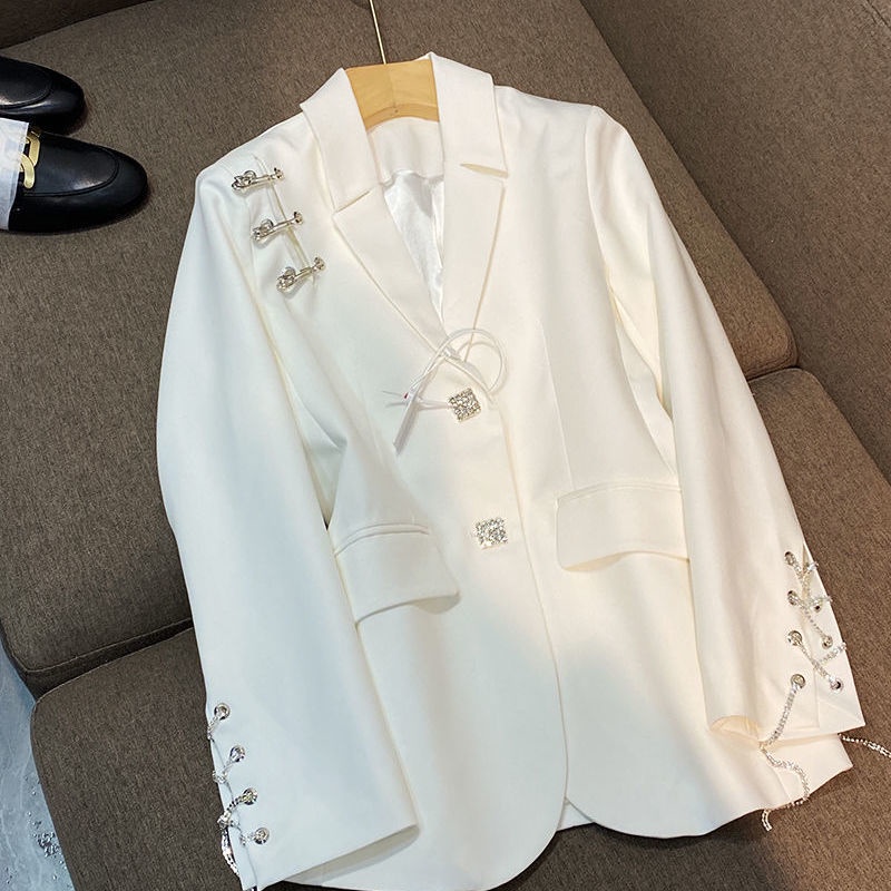 Áo Khoác blazer Dáng Rộng Màu Sắc Đơn Giản Thanh Lịch Cho Nữ