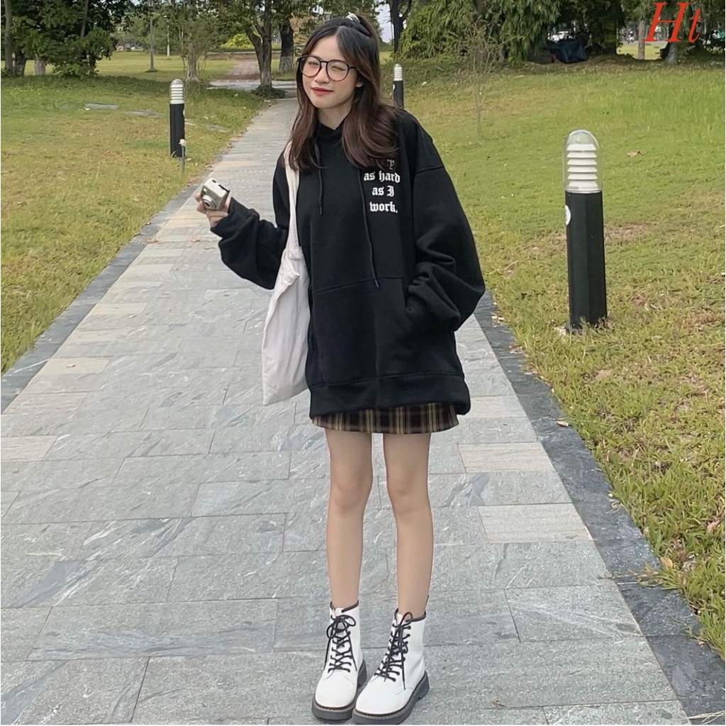 Áo hoodie I cry 🤗 chất nỉ cotton form thụng Tay chuông, mũ cực xinh