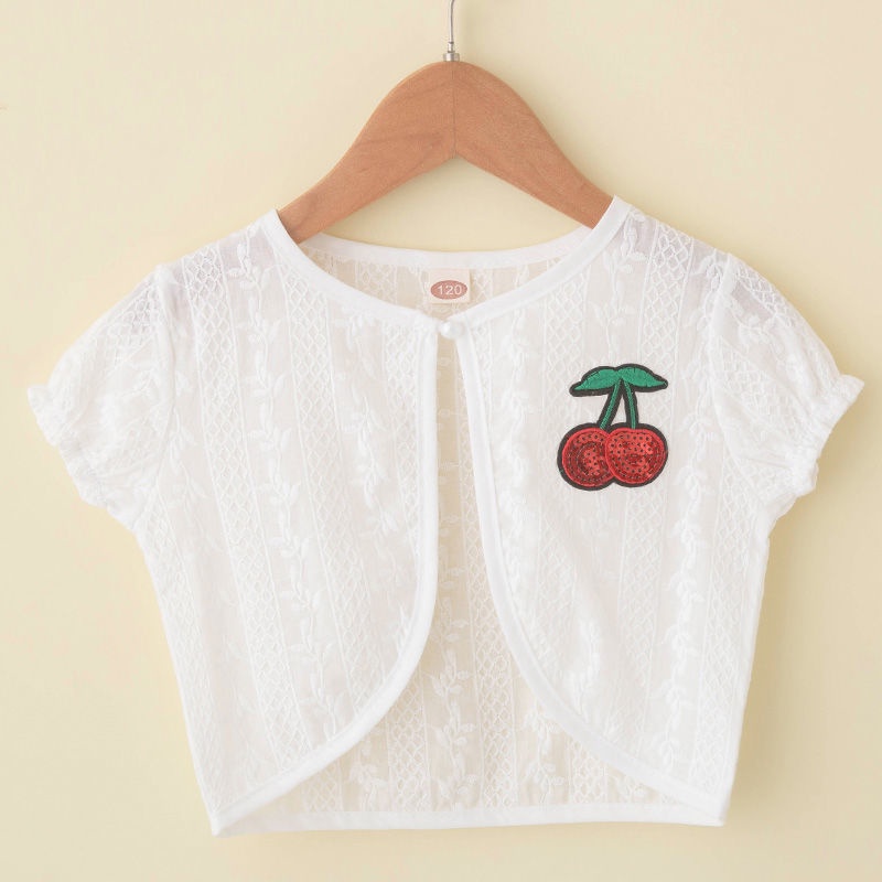 Áo Khoác Cardigan Tay Ngắn Phong Cách Công Chúa Dành Cho Bé Gái