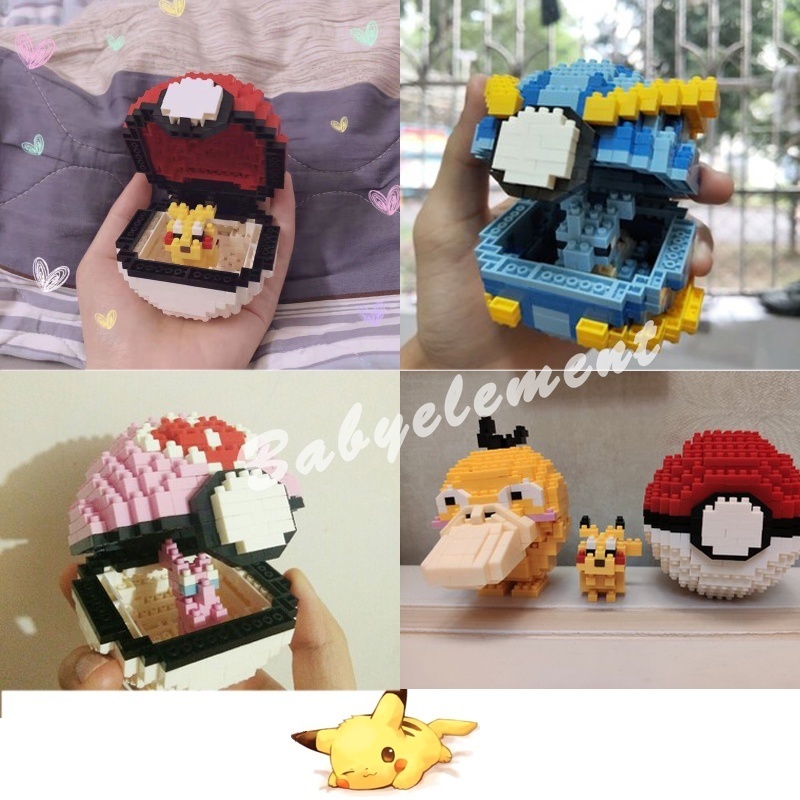 Nano Khối Pokémon Bỏ Túi Quái Vật Pikachu Xếp Hình Khối Xây Dựng Spuirtle Sáng Tạo Giáo Dục Tự Làm Đồ Chơi Quà Tặng