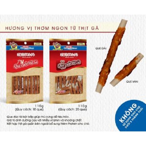 [CHÍNH HÃNG] SNACK DOGGYMAN QUE CUỐN THỊT GÀ CHO CHÓ