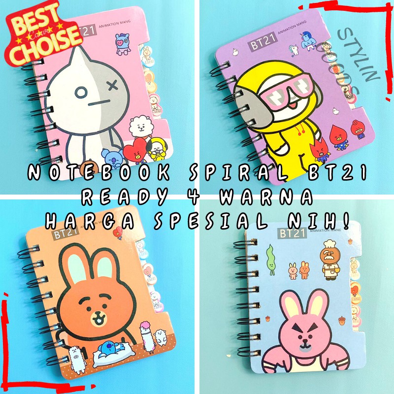 Sổ Tay Lò Xo In Hình Nhân Vật Bt21 Bts Khổ A6