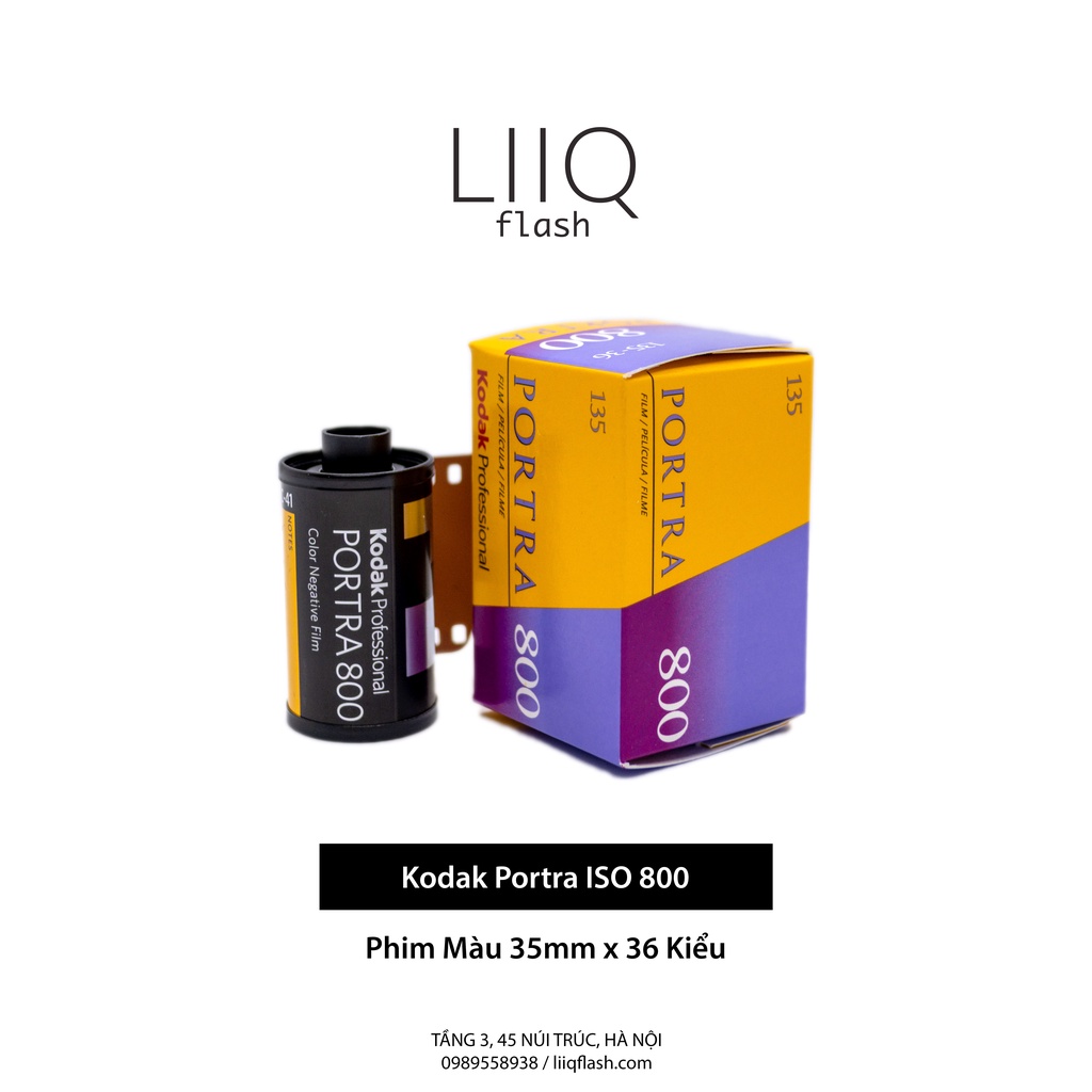 Phim Kodak Portra ISO 800, Màu Color, 135/35mm x 36 Kiểu, In Date Cho Máy Chụp Ảnh Film - LIIQ Flash