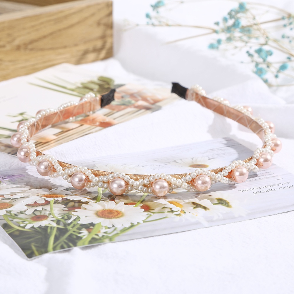 Băng đô cài tóc Haimeikang đính ngọc trai nhân tạo phong cách Hàn Quốc thời trang cho nữ