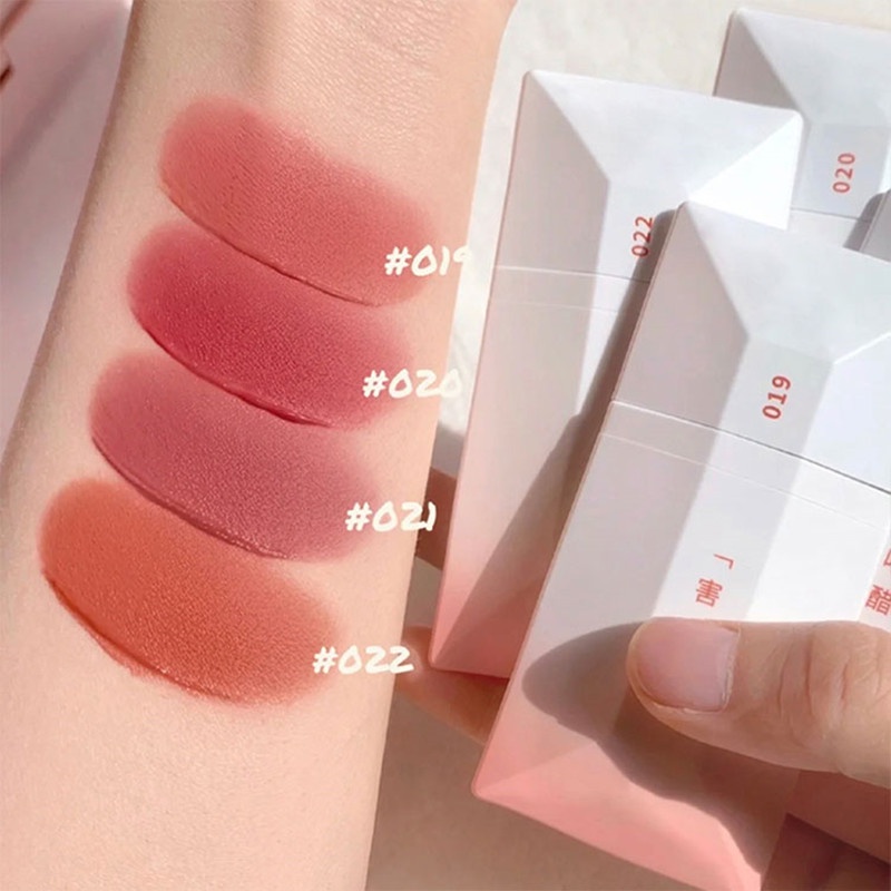 (Giá sỉ) Daimanpu Son Kem Màu Nhung Lì Kết Cấu Trong Suốt Thẻ Sương Mù Cá Tính Dành Cho Bạn Gái