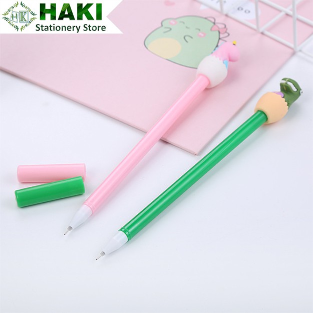 Bút bi nước mực gel hoạt hình HAKI, bút bi cute hình khủng long dễ thương B20