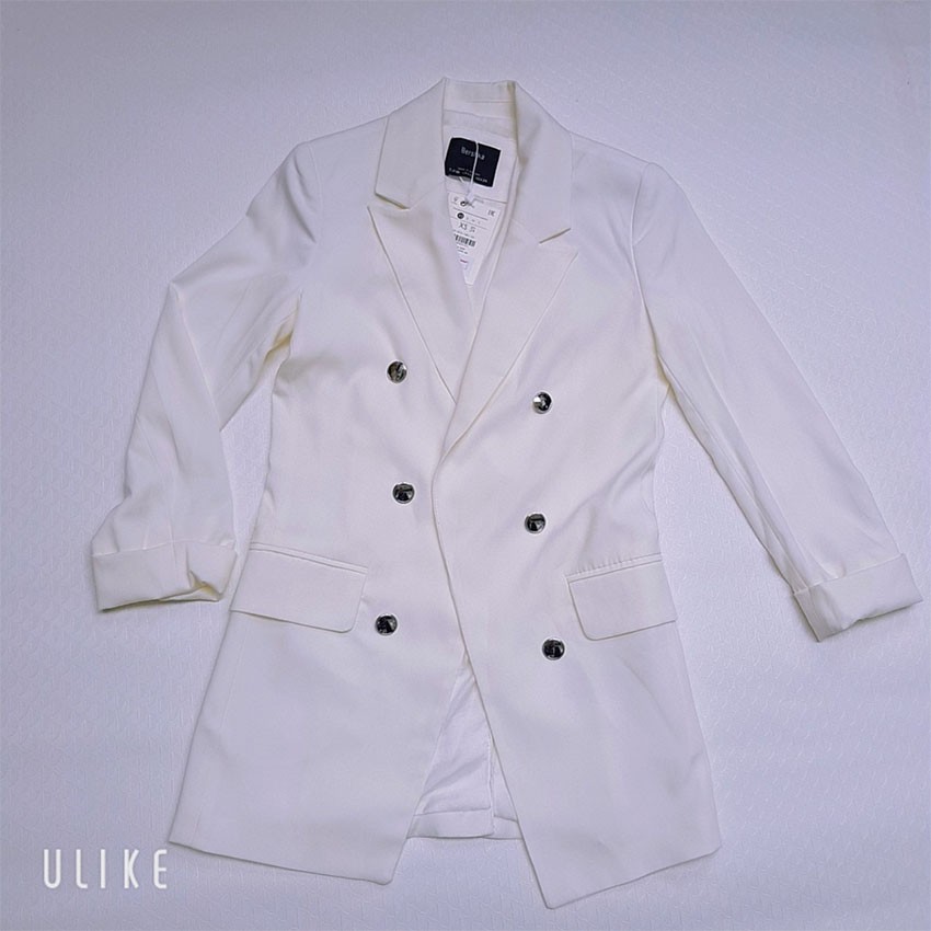 [CÓ VIDEO] Áo vest nữ Blazer , Áo blazer Bershka màu trắng kem xuất dư , xịn full tem mác chíp . Fula | BigBuy360 - bigbuy360.vn