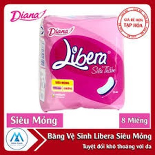 Băng Vệ Sinh Diana Libera Siêu Thấm Siêu Mỏng Không Cánh Gói 8 Miếng