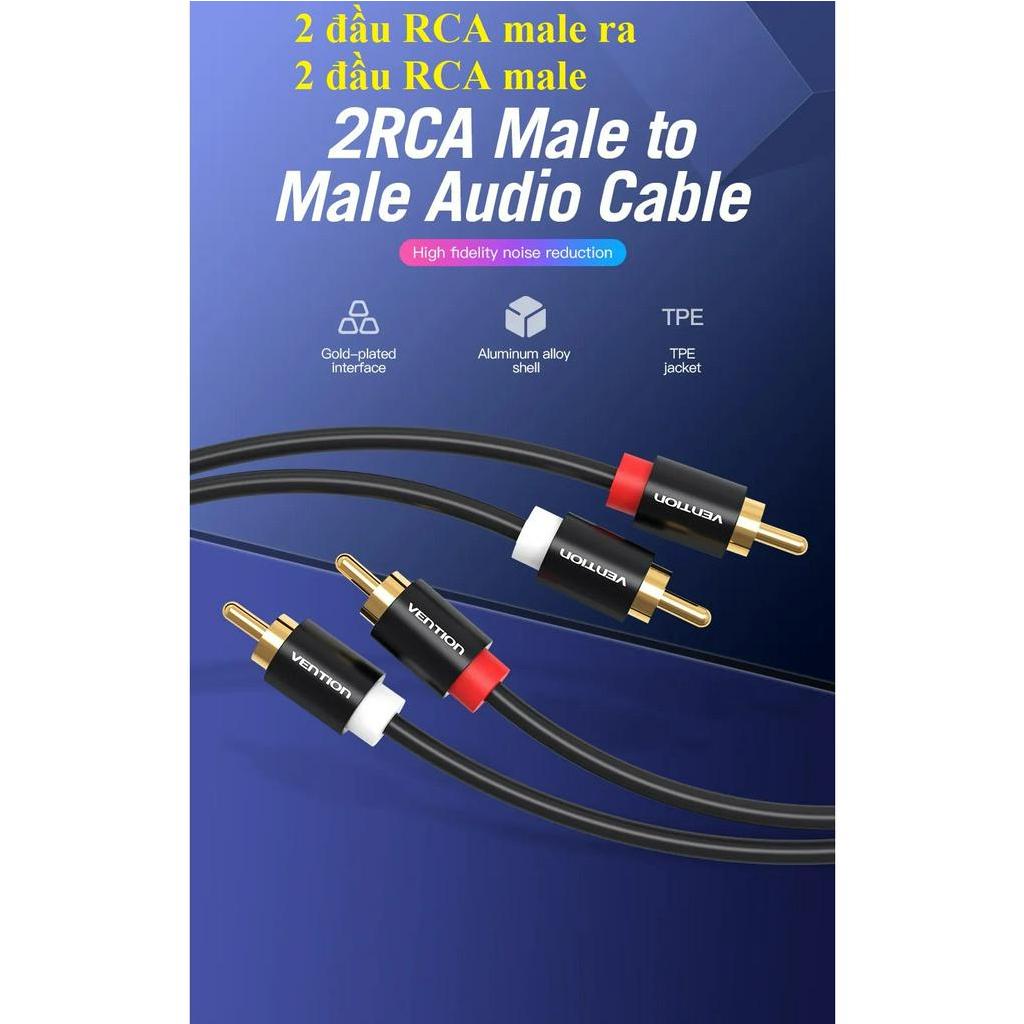 [2RCA male sang 2RCA male ] Cáp âm thanh 2 đầu RCA maler ra 2 RCA male Vention VAB-R06 (1.5m)