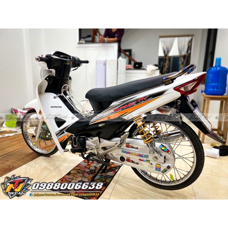 Tem xe Wave Alpha- Tem xe wave trắng