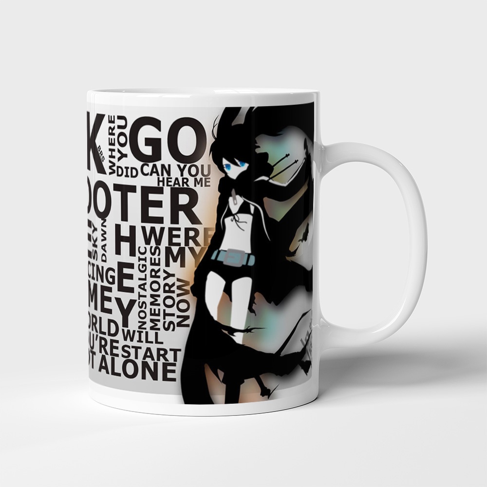 Cốc uống nước Anime, ly in hình BLACK ROCK SHOOTER - Mẫu 1. Nhận in theo yêu cầu
