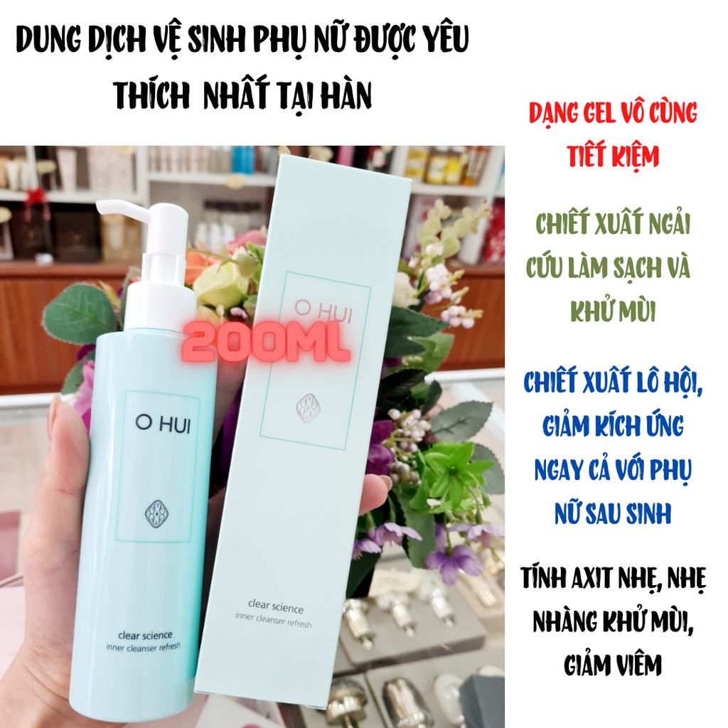 (Auth, date 2023) Dung dịch vệ sinh phụ nữ Ohui clear science dạng gel 200ml