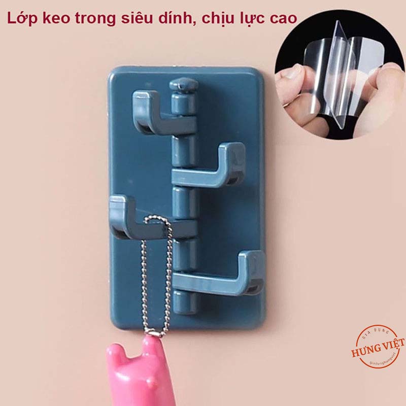 Móc dán tường 4 chấu đa năng, treo quần áo, chìa khóa, vật dụng tiện lợi [MÓC 4 CHẤU CÂY THÔNG]