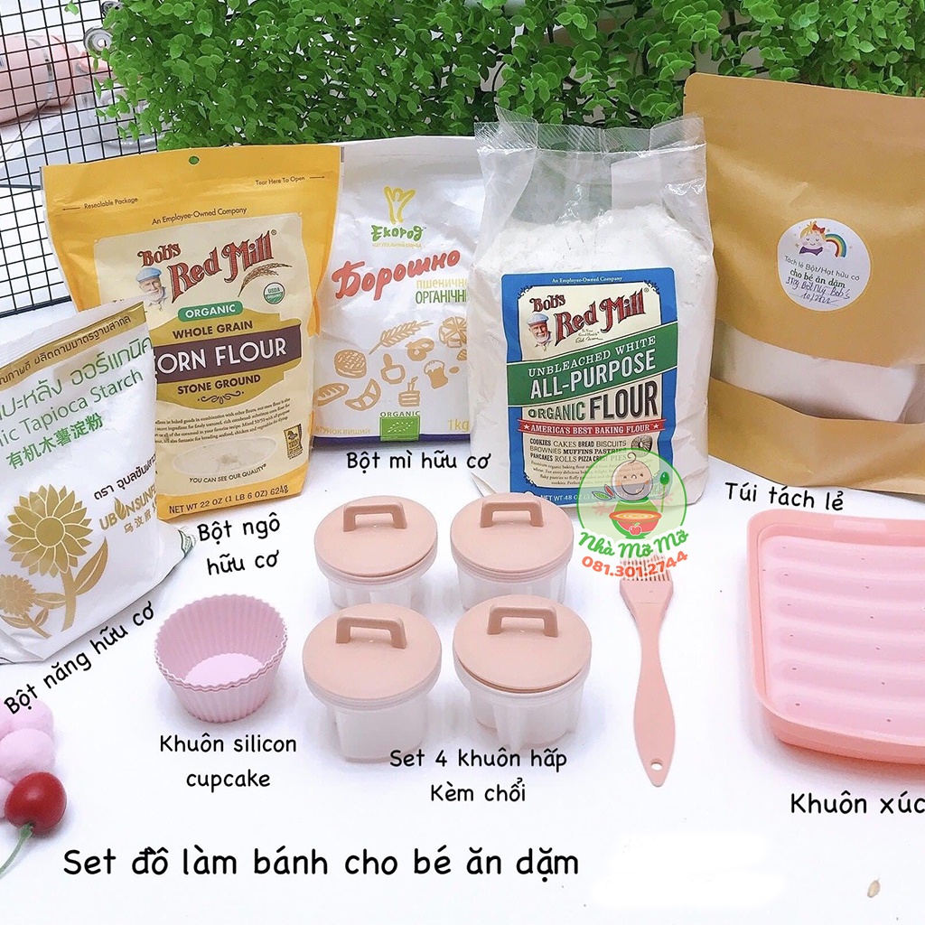 Bột Mì, Bắp, Năng, Gelatine, Pudding, Nếp, Nở, Men Nở, Đường Hữu Cơ Làm Bánh Cho Bé - Nhà Mỡ