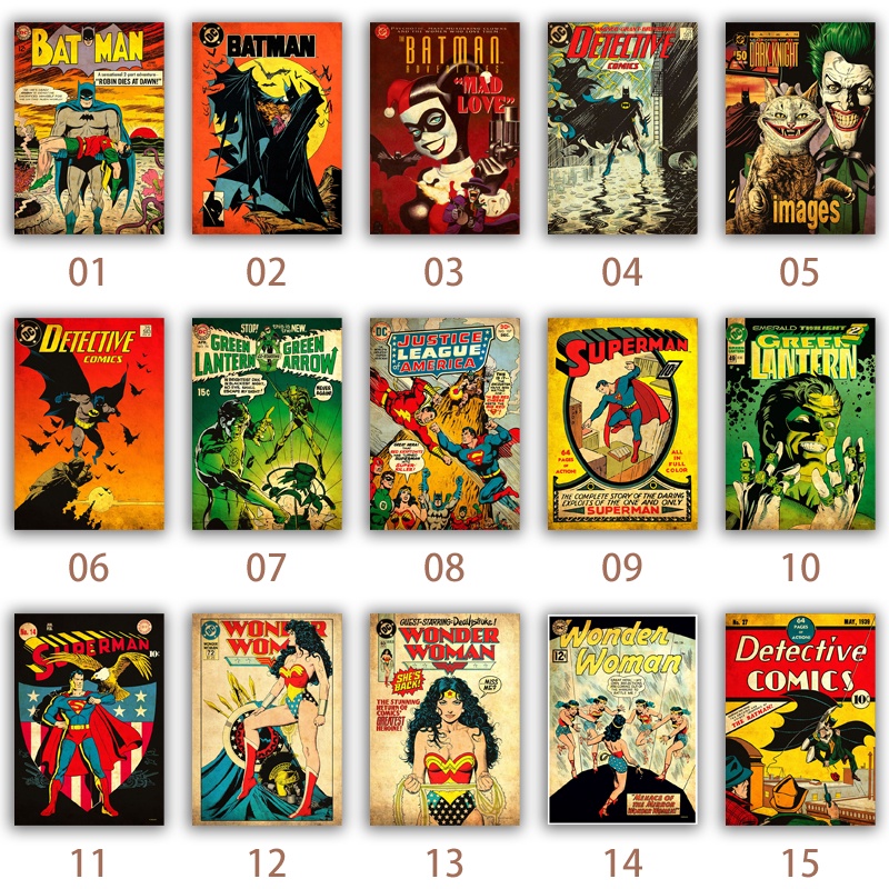 Dc poster collectioni batman / clown giấy kraft chất lượng cao áp phích cổ điển trang trí quầy bar phòng khách