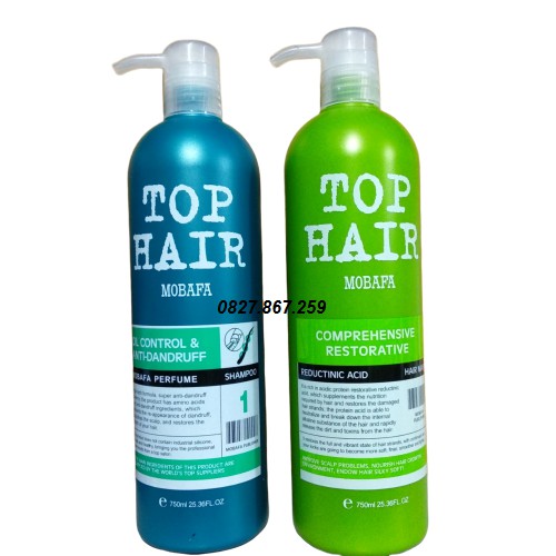 Bộ Dầu Gội-Xả Tophair mobafa siêu mượt 750ml top hair