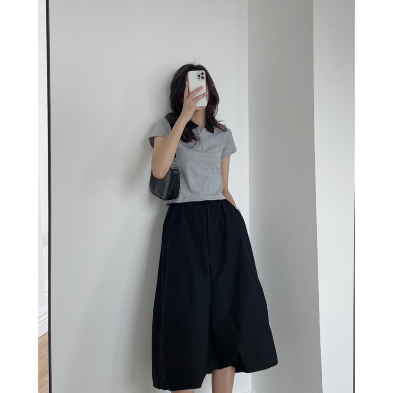 [Mã WASKT304 giảm 15% tối đa 30K đơn 99K] áo polo croptop cổ khoá 2379 | BigBuy360 - bigbuy360.vn