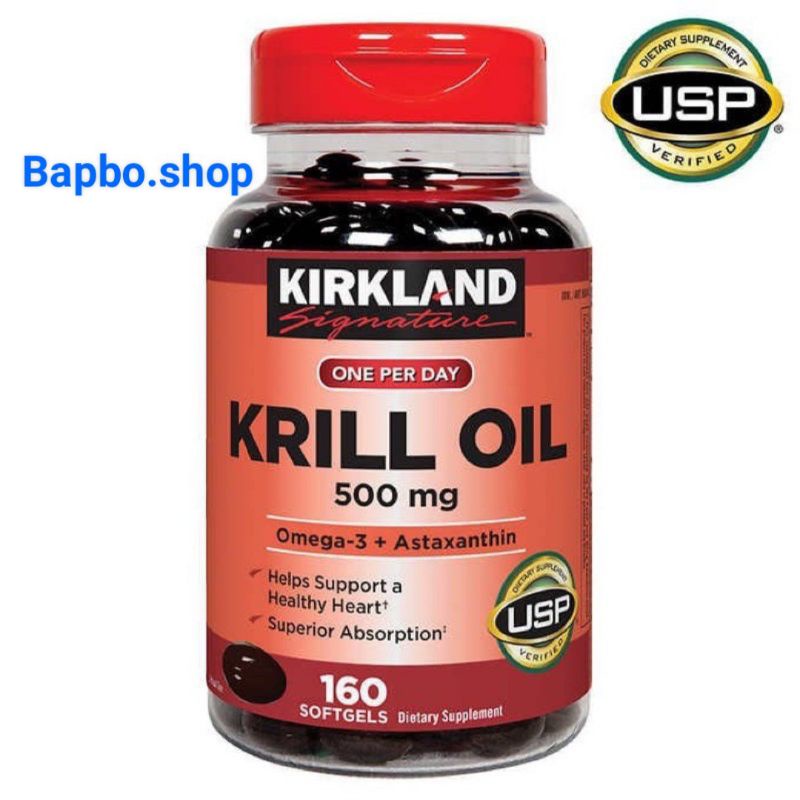 Dầu nhuyễn thể Kirkland Krill Oil 500mg 160 viên của Mỹ