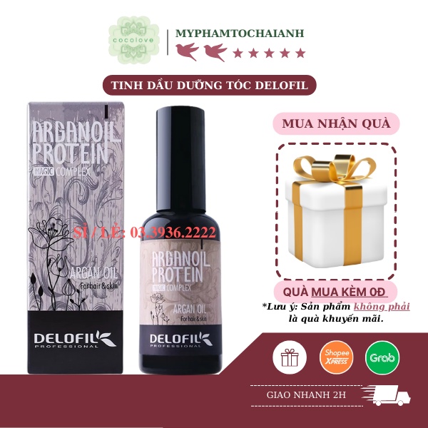 Tinh Dầu Dưỡng Tóc DELOFIL ARGAN OIL Phục Hồi Tóc Hư Tổn Bóng Mượt 50ML