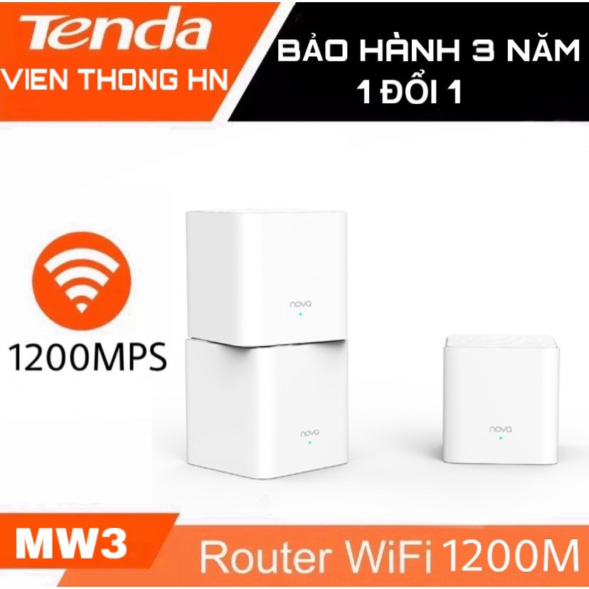 Tenda Hệ thống Wifi Nova Mesh MW3 gia đình AC 1200Mbps - bộ phát sóng kích sóng nối sóng khuếch đại wifi xuyên tường