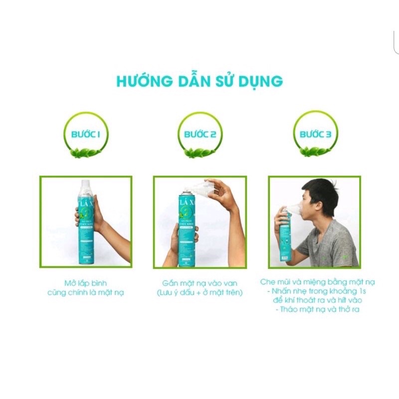 Bình Oxy Lá Xanh Cầm Tay Mini Bảo Vệ Hỗ Trợ Hô Hấp