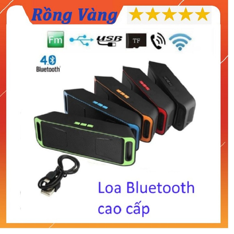 (Loa Nhập Khẩu Hàn Quốc)Loa mini bluetooth stereo A2DP SC208 USB,Thẻ Nhớ,FM Rắc Aux Đàm Thoại Nghe G