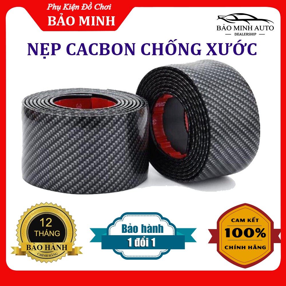 Nẹp Chống Xước Bậc Cửa Ô Tô, Nẹp Cacbon Cao Cấp - Bản Rộng 5cm | BigBuy360 - bigbuy360.vn