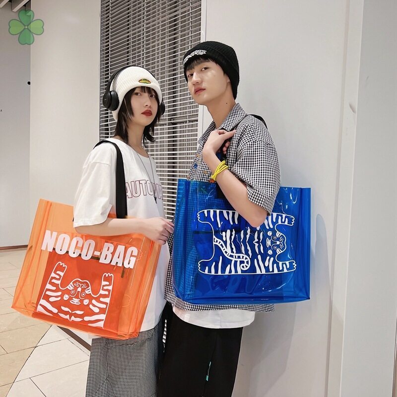 Túi Xách Đeo Vai Bằng PVC Trong Suốt Cỡ Lớn Chống Thấm Nước Thời Trang Mùa Hè Cho Nữ