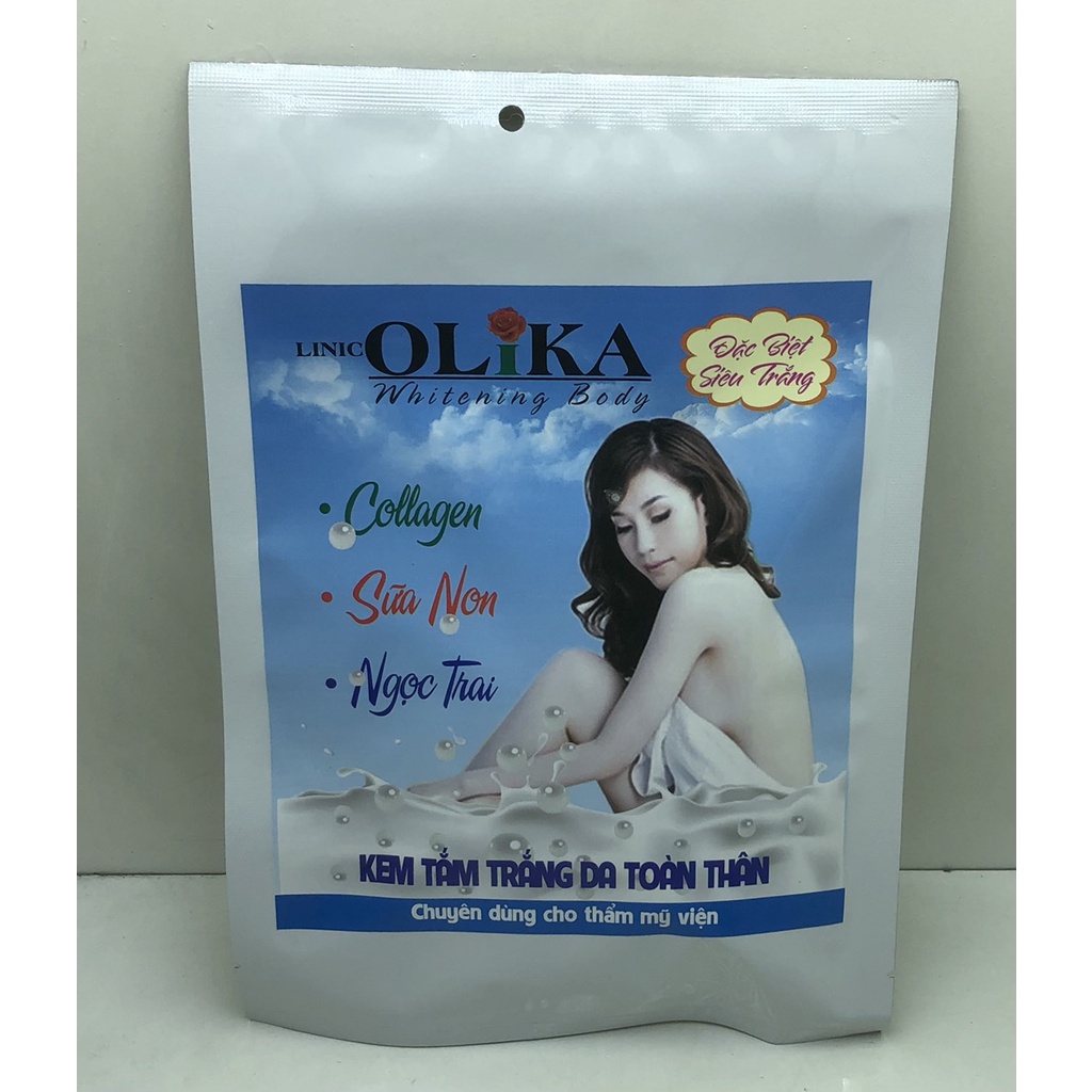 Tăm trắng ngọc trai sữa non collagen tắm trắng body cao cấp olika 250g