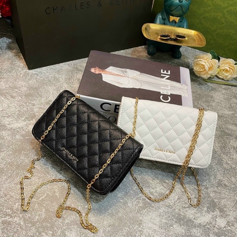 Túi đeo chéo CN.K1 trần ô size 19 lót đỏ hàng đẹp (kèm video shop quay)