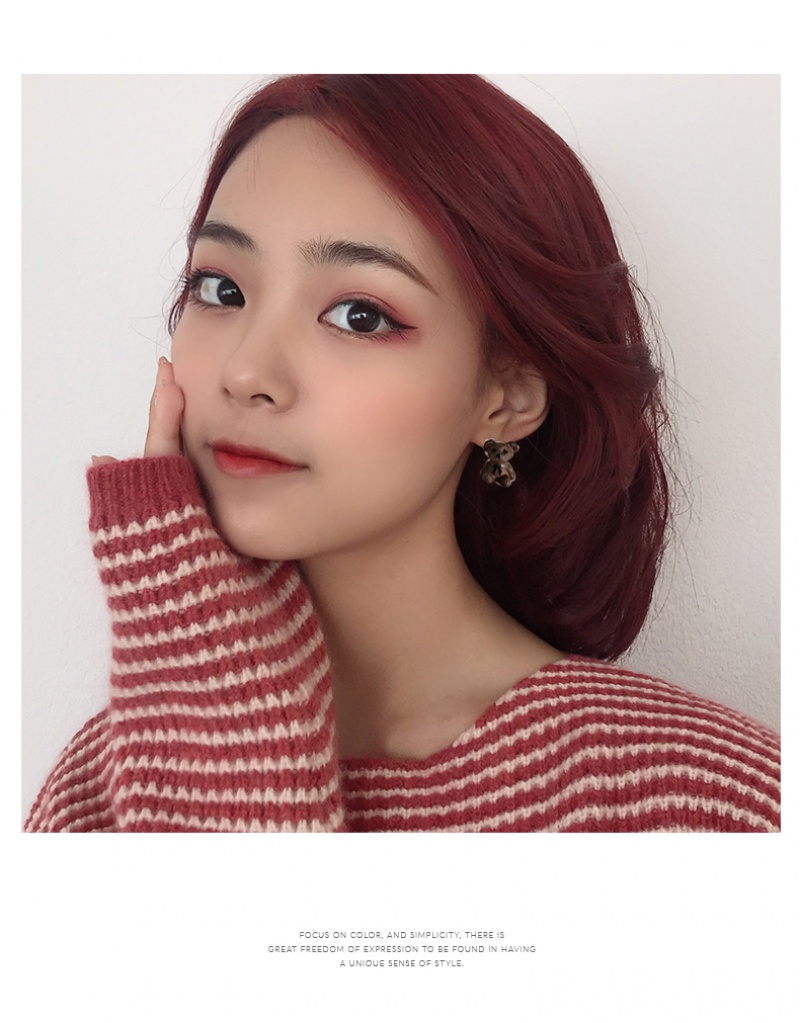 Bông Tai Mạ Bạc 2024 Kiểu Dáng Đơn Giản Phong Cách retro Hàn Quốc Mới