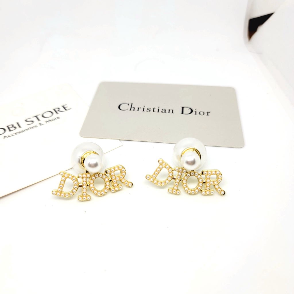 Bông tai thương hiệu ngọc trai nhân tạo khuyên tai hãng TB417 TOBI STORE