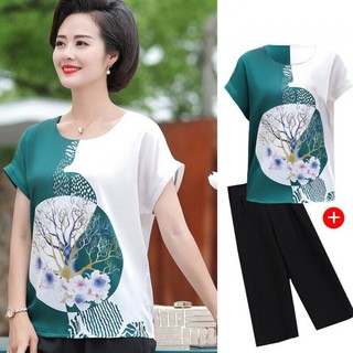 Bộ quần áo lụa mặc nhà cho mẹ siêu rẻ