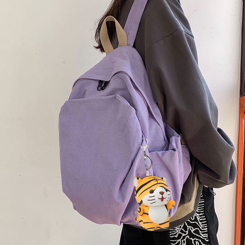 Ba Lô Hoạt Hình.  Ba Lô Đi Học Vải Canvas Phong Cách Harajuku Hàn Quốc Cho Nữ Sinh