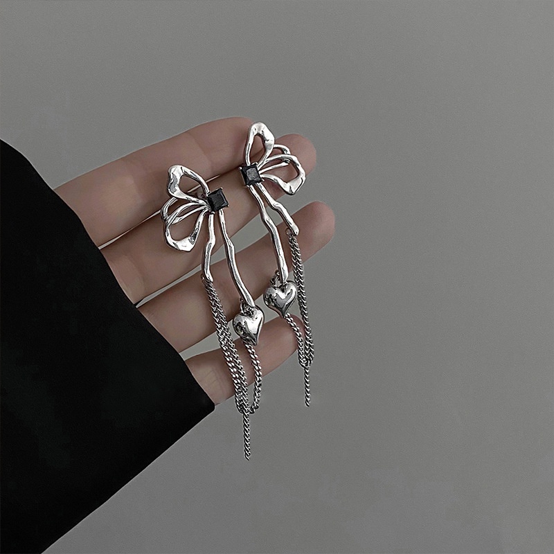 Bông tai mạ bạc thiết hình đôi cánh bướm