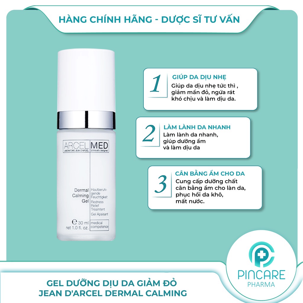 Gel làm dịu da &amp; giảm kích ứng Jean D’Arcel Dermal Calming Gel 30ml - Hàng chính hãng - Nhà thuốc PinCare