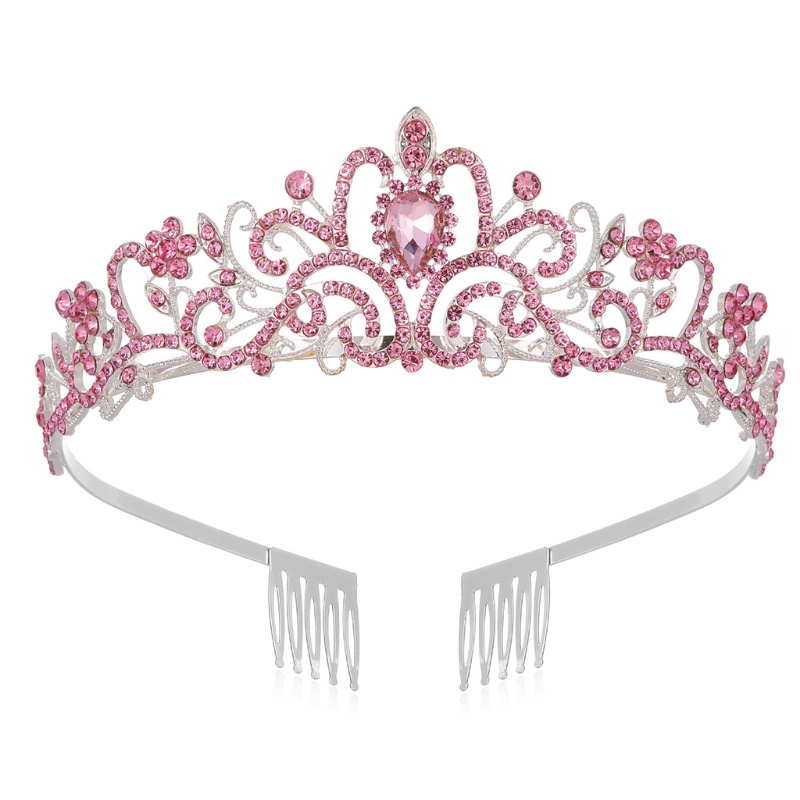 Flgo Vương Miện Đính Đá Pha Lê Kèm Lược Cài Dành Cho Cô Dâu Trong Tiệc Cưới Hóa Trang Halloween