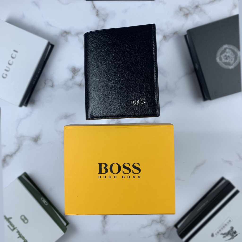 Ví Da Nam Boss Bóp Da Nam Dáng Đứng Da Bò Cao Cấp Mềm Mại Độ Bền Cao, Chính Hãng Nhập Khẩu - Kèm Hộp Sang Trọng, Lịch Sự