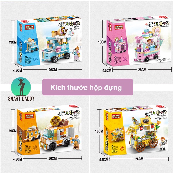 Đồ chơi lego mô hình quầy bán hàng lưu động cho bé