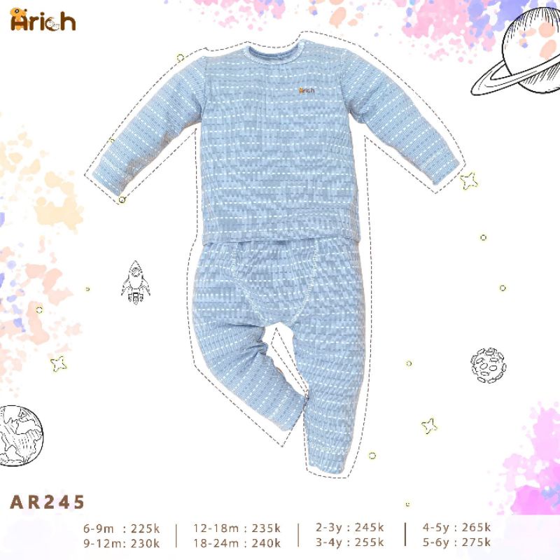 ARICH - Bộ dài tay sợi tre điều hòa cho bé 8-23kg