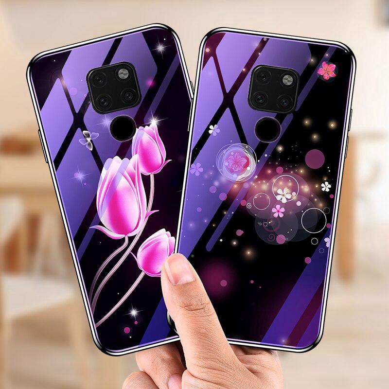Huawei Mate 20x Glass Phone Cases Mate 20 Pro Lite 20 X Plating Blue Light Luxury Glass Cover