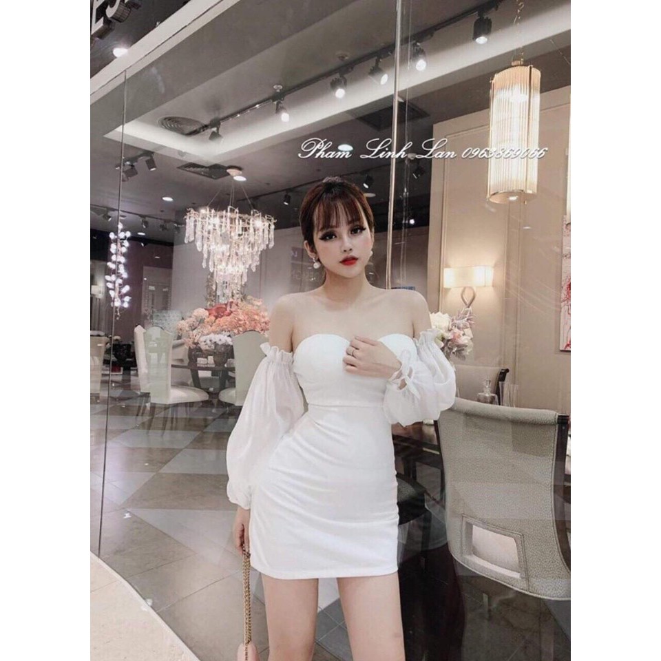 VÁY NGẮN ÔM BODY TAY LƯỚI CÓ MÚT NGỰC SEXY THỜI TRANG THIẾT KẾ ARAVA MN60