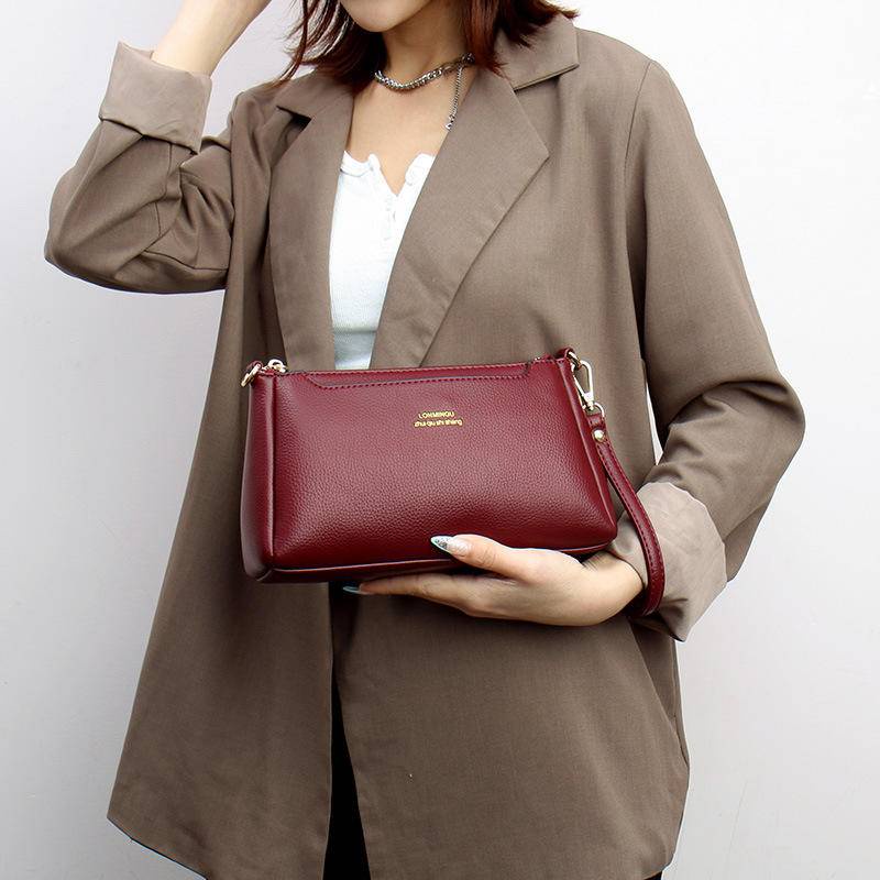 Túi Xách Da Mềm Nhiều Lớp Phong Cách Hàn Quốc 2022 6091#