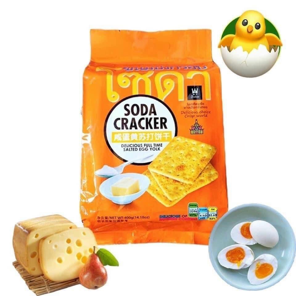 Bánh quy lạt Soda Cracker ăn kiêng vị mặn Thái Lan 400g, bánh cho người tiểu đường