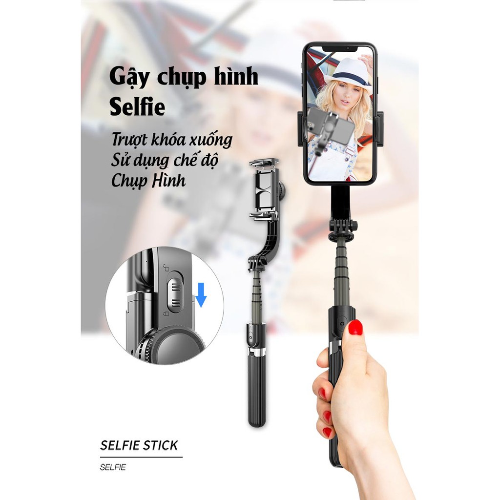 Gậy chụp hình selfie tự sướng, quay video có gimbal nhẹ, livestream, tiktok, cân bằng tripod chắc chắn