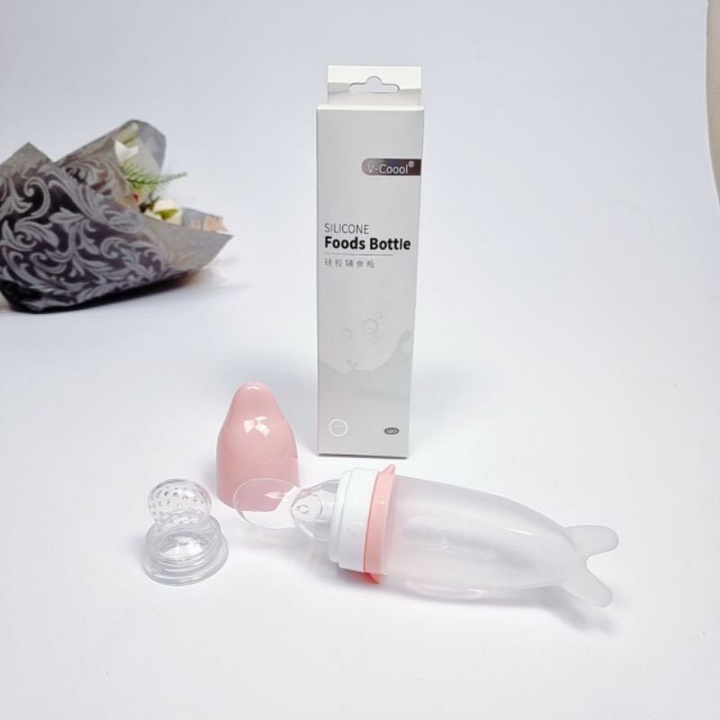 Bình thìa Vcool 2 trong 1 cho bé ăn dặm, ăn hoa quả