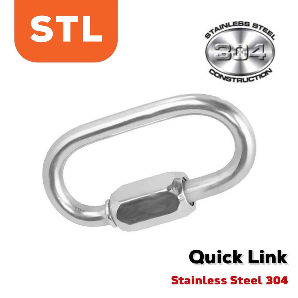 Quick Link Stainless (SUS 304) Chain Joint-Steel 304 Model (Size 4-12 Mm.)