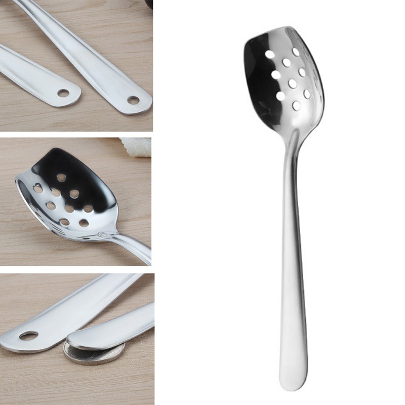 * 2 Pcs Scoop Strainer Spoon Long Handle Skimmer Stainless Steel Serving Ladle for Kitchen Food Salad Buffet Utensils